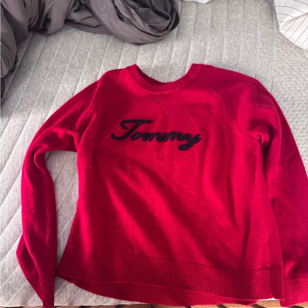 Tommy Hilfiger Vibrant Red Crew Neck Sweater
